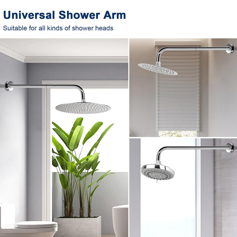 NearMoon Shower Arm, Extra Extension Arm with Flange, Stainless Steel Wall-Mounted Showerhead Extender Pipe (24 Inch, Chrome Finish) 24 Inch