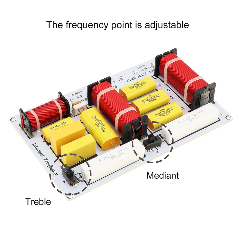 3 Way Speaker Crossover, 350W 3 Way 3 Speaker Unit HiFi Home Speakers Audio Frequency Divider Crossover Strainers Yellow