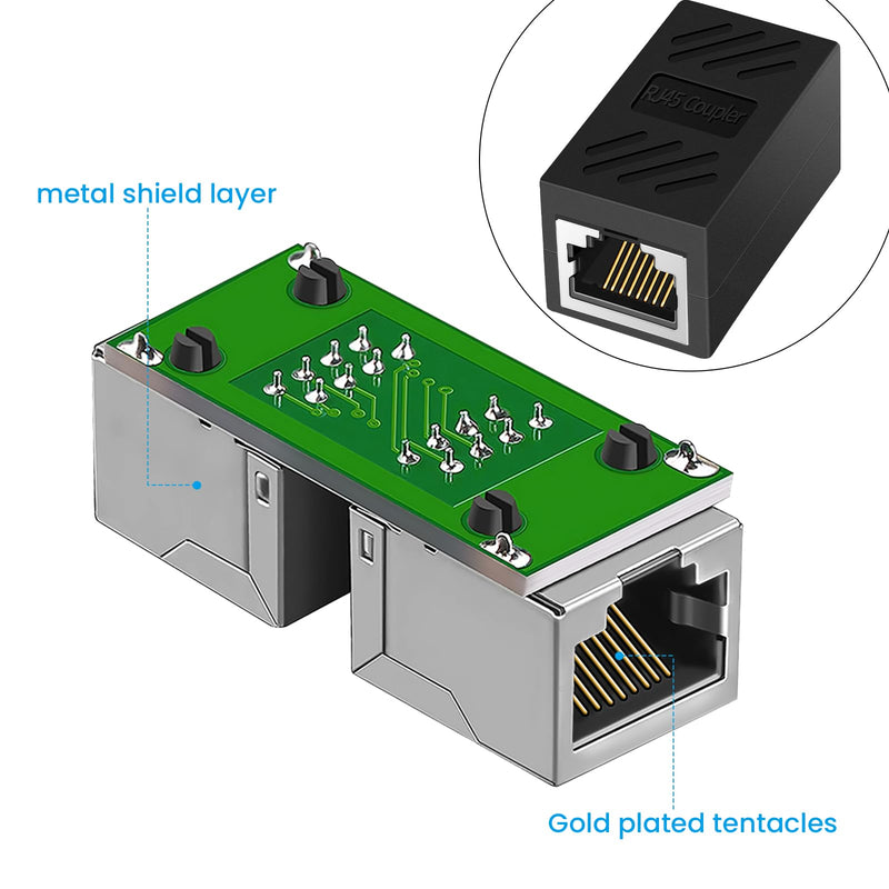 RJ45 Coupler, Ethernet Coupler, Ethernet Network Cable in line Coupler for Cat7/Cat6/Cat5e/Cat5, Ethernet Network Cable Extender Female to Female 8Pack