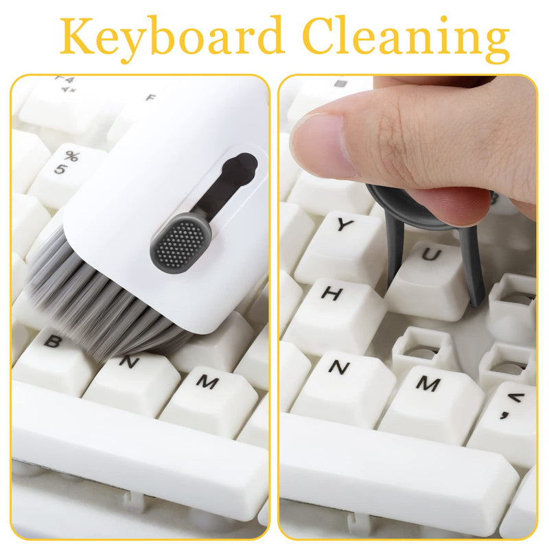 Walrfid Airpods Electronic Screen 7 in 1 Cleaner Kit Laptop Keyboard Cleaning Tool for ipad/iwatch/Computer/Phone/Macbook with 5ml Touchscreen Cleaners Mist (Grey) Grey