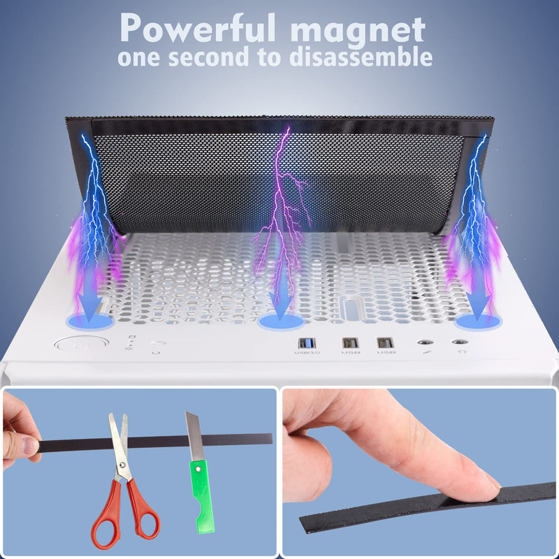 [4 Pack] 400x300mm DIY PC Case Dust Filter, 1.2mm Hole, PVC Dustproof Mesh Filter Cover with Magnetic Strip for Computer PC Case