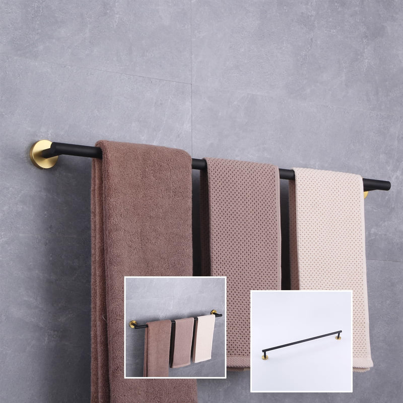 GERZWY Black & Gold Towel Bar, 30 Inch Stainless Steel Bathroom Wall Mounted Towel Rail, Hand Towel Holder AG1101C75-BD 30 Inch (Pack of 1)