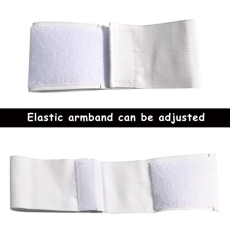 18 Pieces White Armbands Funeral Mourning Band,Kabcifea Full White Soccer Football Captains Armband,Elastic Adjustable Funeral Bands for Multipurpose Use,DIY,Sport Team Badges