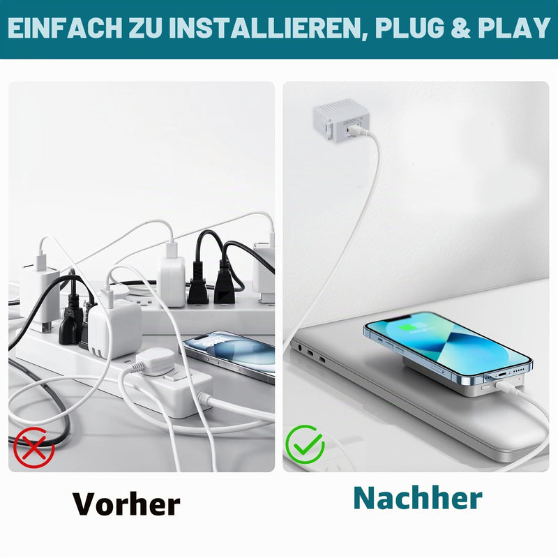 Pack of 3 USB Power Supply Module 230 V to 5 V 2.1 A, USB Socket Flush-Mounted Power Supply Switch Adapter for Smartphones Tablets and Devices, Compact Installation Adapter | Einbau USB Ladeadapter, Kompakt für Smartphone Tablet USB Geräte, Plug & Play...
