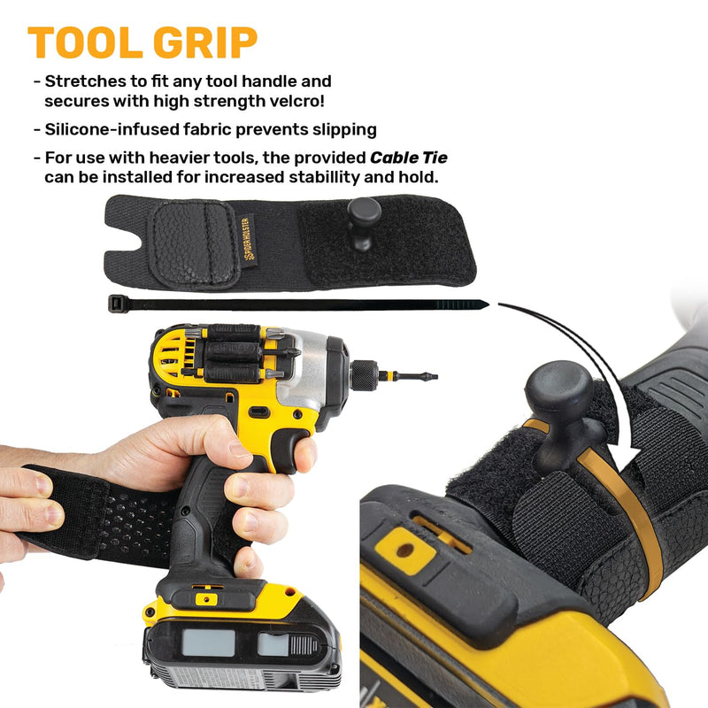 Spider Tool Holster - Pro Tool Holster + One Tool Grip + One Driver Pin - Upgraded, Self Locking Multi Tool Holder with Ambidextrous Thumb Lock