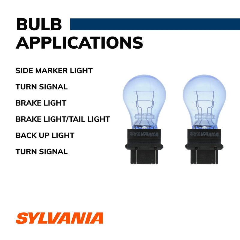 SYLVANIA - 3057 SilverStar Mini Bulb - Brighter and Whiter Light, Ideal for Daytime Running Lights (DRL) and Back-Up/Reverse Lights (Contains 2 Bulbs)