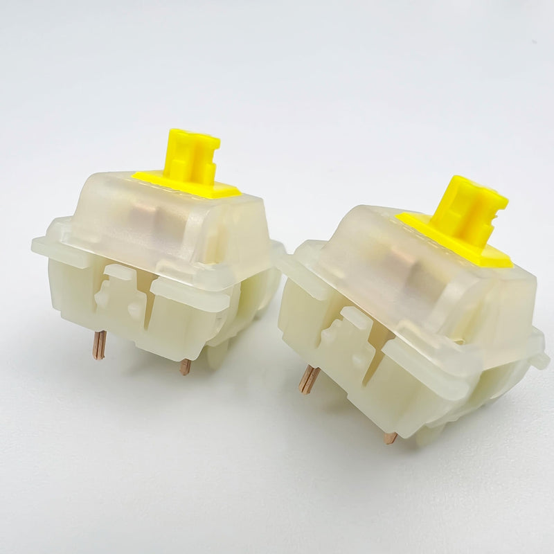 Gateron KS-3X1 Pro V2 Milky Yellow Pre-lubed Switches 5-Pin Linear Switches Compatible with All MX Mechanical Keyboard Game Keyboard Switches(90PCS, Milky Yellow Pro) 90PCS
