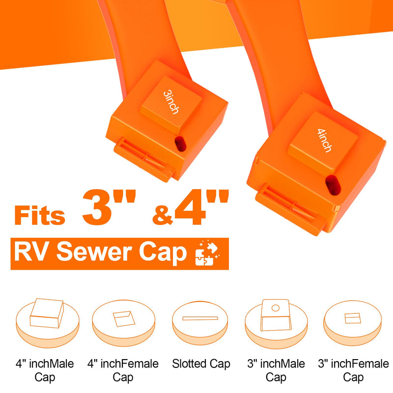 2 PCS RV Sewer Hose Wrench, Multi-Purpose Sewer Hose Connector Wrench for Connecting and Disconnecting Sewer Hoses, Fits 3-Inch and 4-Inch Male/Female RV Sewer Caps, RV Accessories