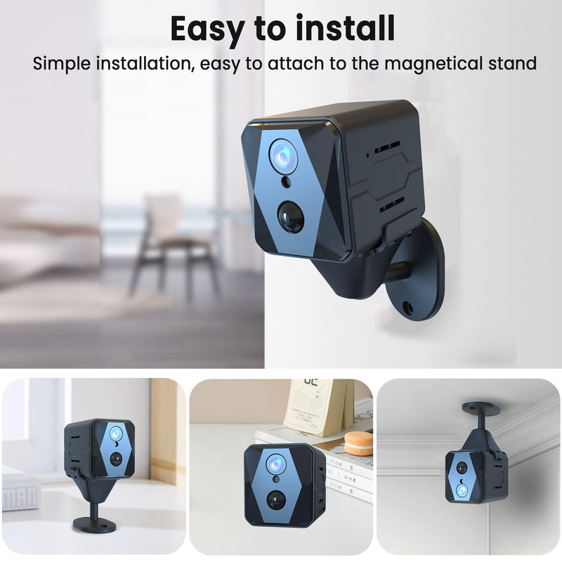 Hidden Camera, 4K QHD Spy Camera, WiFi Mini Camera, Small Camera, 100 Days Standby Time, Real-time Record, AI Motion Detection Camera, Cloud & SD Storage, Auto Night Vision Cameras for Home Security