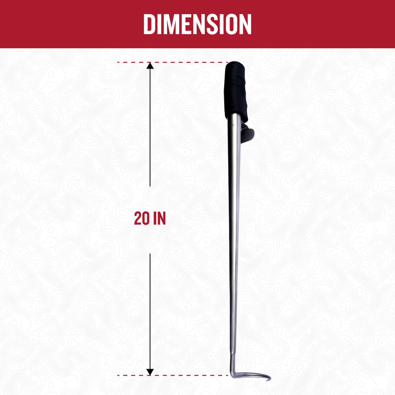 FIREDISC Ultimate Flipping Tool Heavy-Duty BBQ Utensil with Extra Long Handle TCGFLIP, Pig Tail Meat Flipper Hook Specially Made for FIREDISC Cookers, Fish and Steak Flipper Hook and Food Turner Stainless Steel