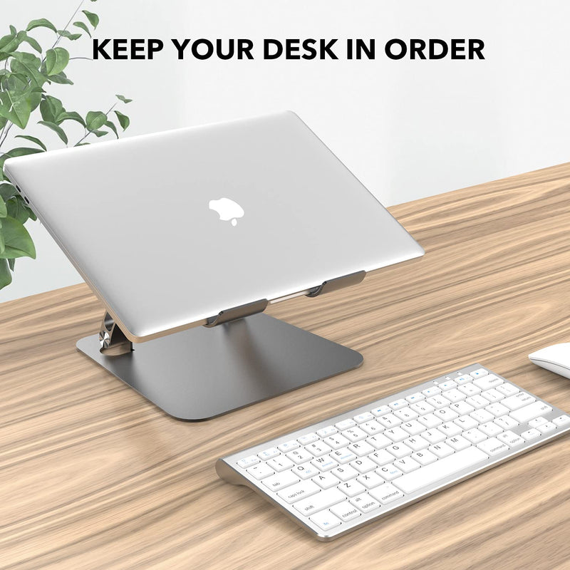 Laptop Stand, Computer Stand for Desk, Ergonomic Aluminum Laptop Holder Compatible with MacBook, Air, Pro, Dell XPS, Samsung, All Laptops 11-16" -Space Grey