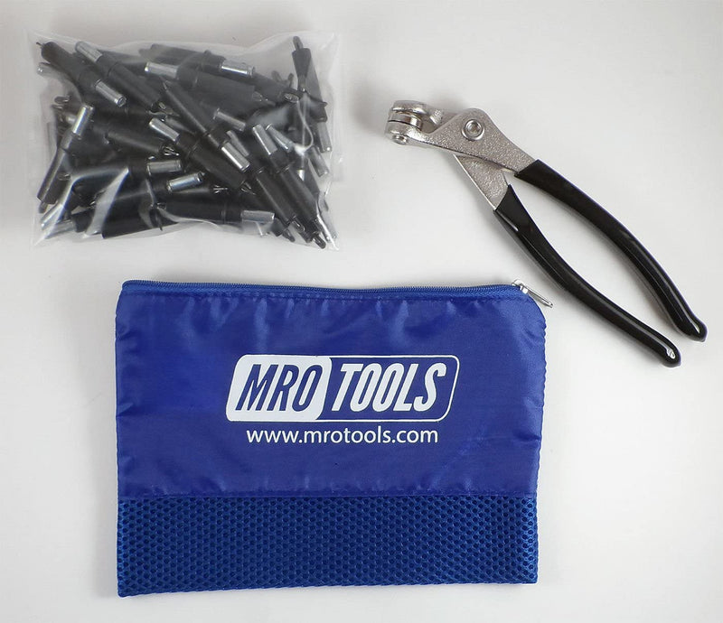 50 5/32 Cleco Sheet Metal Fasteners + Cleco Pliers w/Carry Bag (K1S50-5/32)
