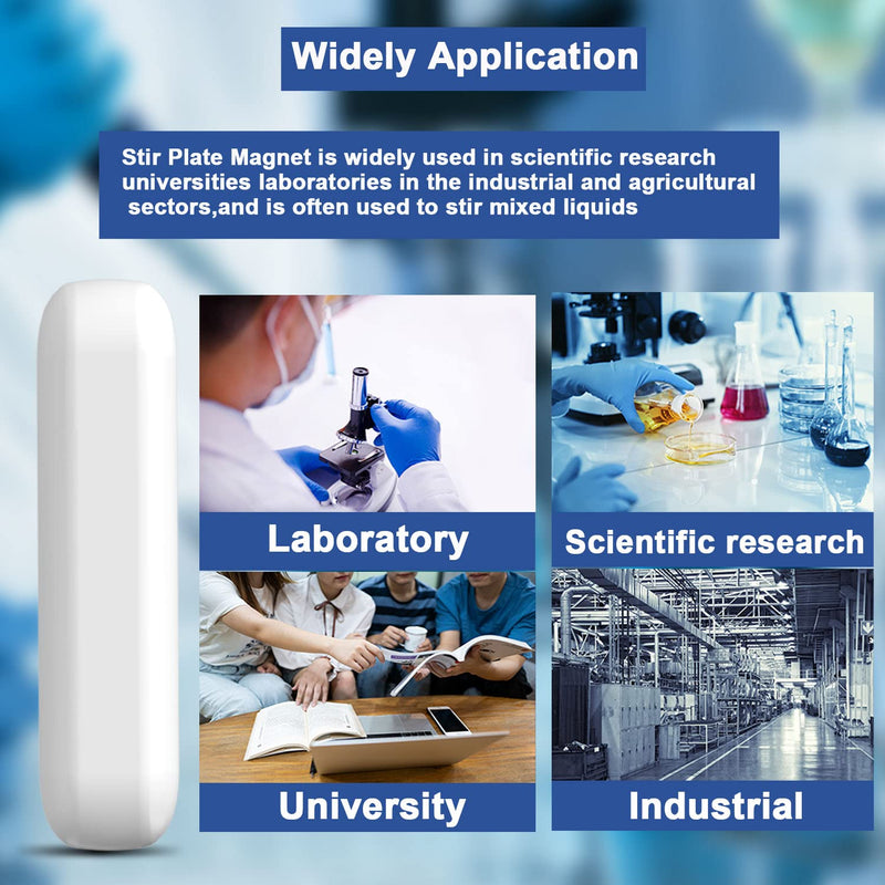 ONiLAB 32PCS 8 * 30mm White Cylindrical Magnetic Stirrer Mixer Stir Bars, Laboratory Magnetic Stir Bar Set 8*30mm 32