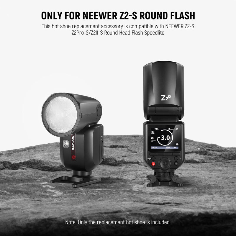 NEEWER Z2-S Hot Shoe Replacement, for Z2-S/Z2Pro-S/Z2II-S Round Head Flash Compatible with Sony Camera, Speedlite Hot Shoe Adapter Repair Part with Upgraded Metal Contact Interface