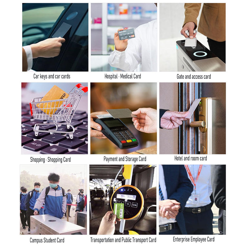 NFC RFID 13.56 MHz UID Card, Readable, Rewritable, Modified, Made of PVC Material, Used for 1K IC Card Non-Contact Detection White Card (50) for Access Control System 50