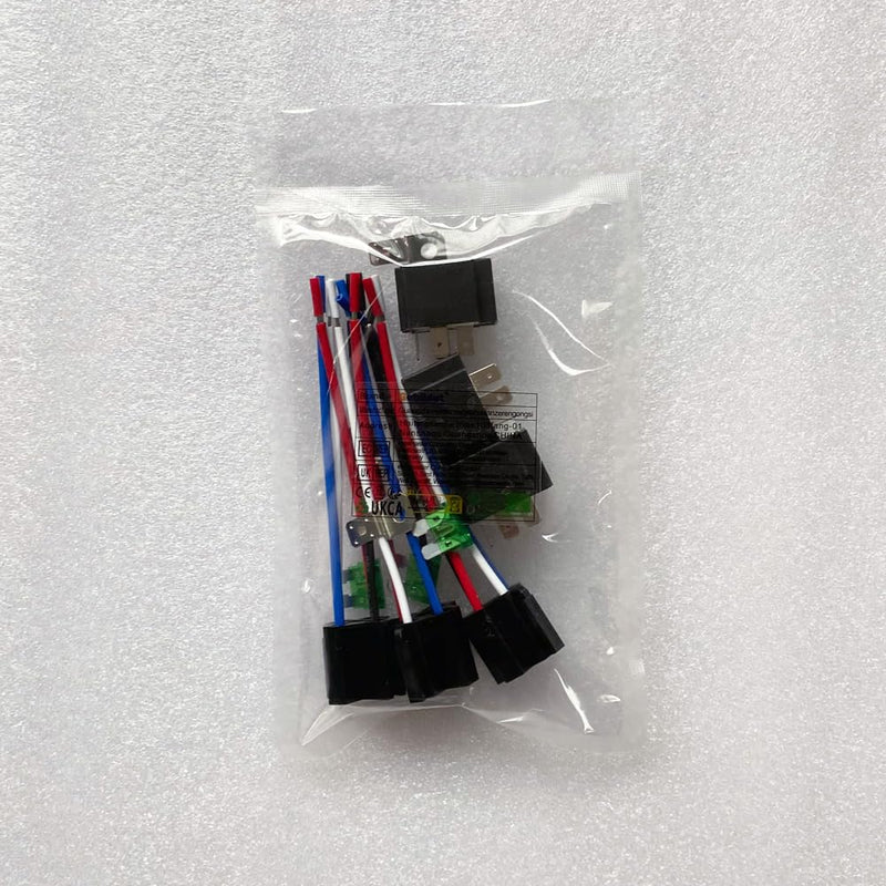 12V Fuse Relay Switch Harness Set - 30A ATO/ATC Blade Fuse, 4-Pin SPST Automotive Electrical Relays with Heavy Duty 12 AWG Wires (Pack of 3) 12V-4pin(fuse)