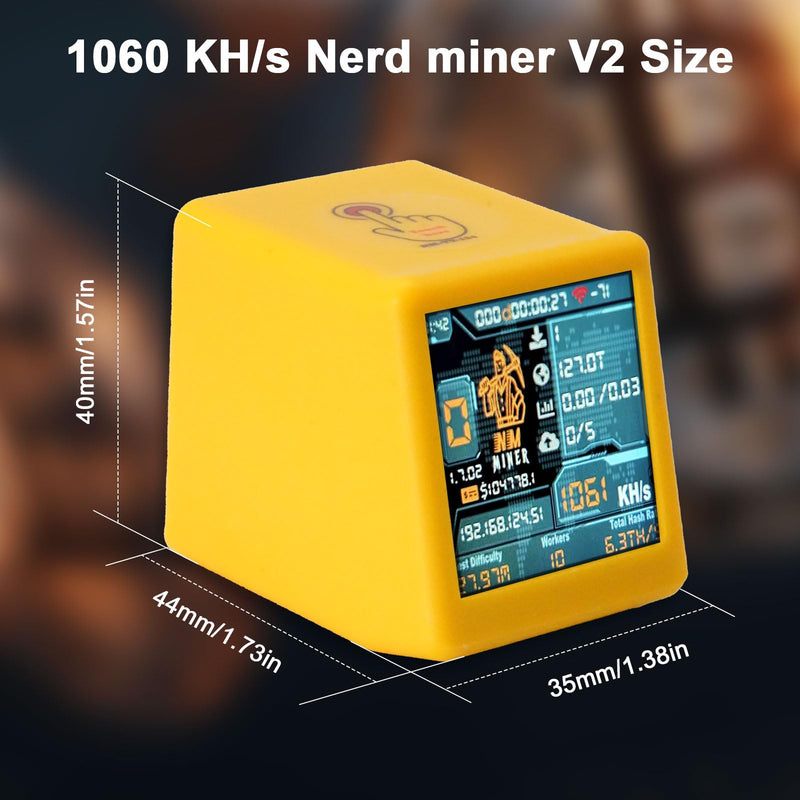 V2 Bitcoin Miner Binghe 1060 KH/s V2 Intelligent Display with ESP32 and Table Clock Bitcoin Miner BTC Solo Lottery Bitcoin Crypto Lottery Compatible with Nerd v2 orange