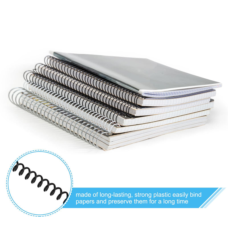 PATIKIL 8mm(5/16") Plastic Spiral Binding Coils, 100 Pcs Binding Spirals 40 Sheet Capacity 4:1 Pitch Binding Spirals for Binding Paper Sheets, Black 8mm(5/16")