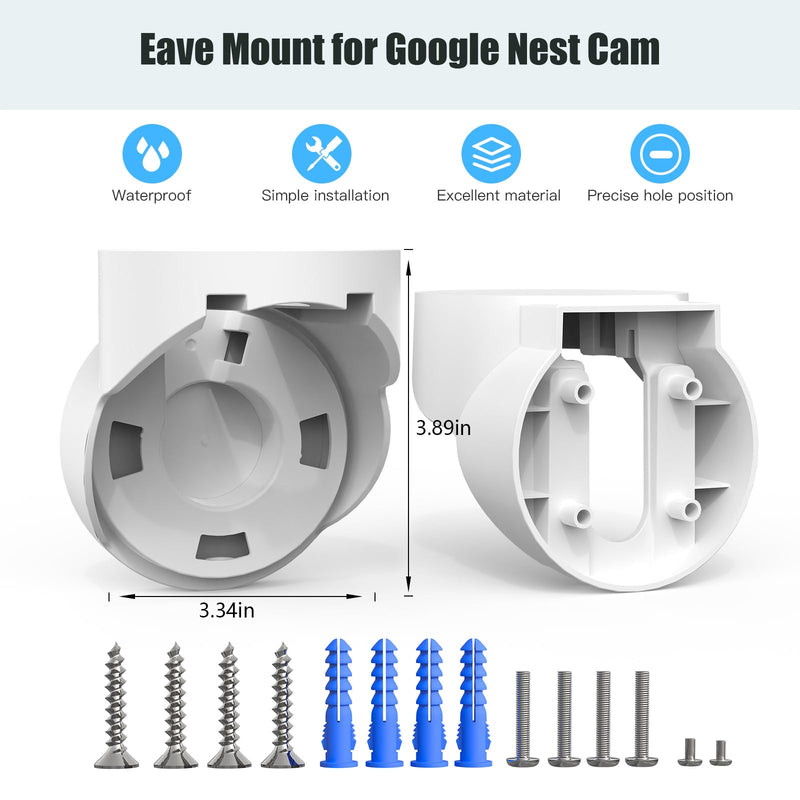 Eave Mount for Google Nest Camera Outdoor/Nest Floodlight Camera Wired, Camera Outdoor Eave Mount Bracket, ABS Protective Case,Enhanced Security, Durable Eve Outdoor Cam Eave Mount Holder