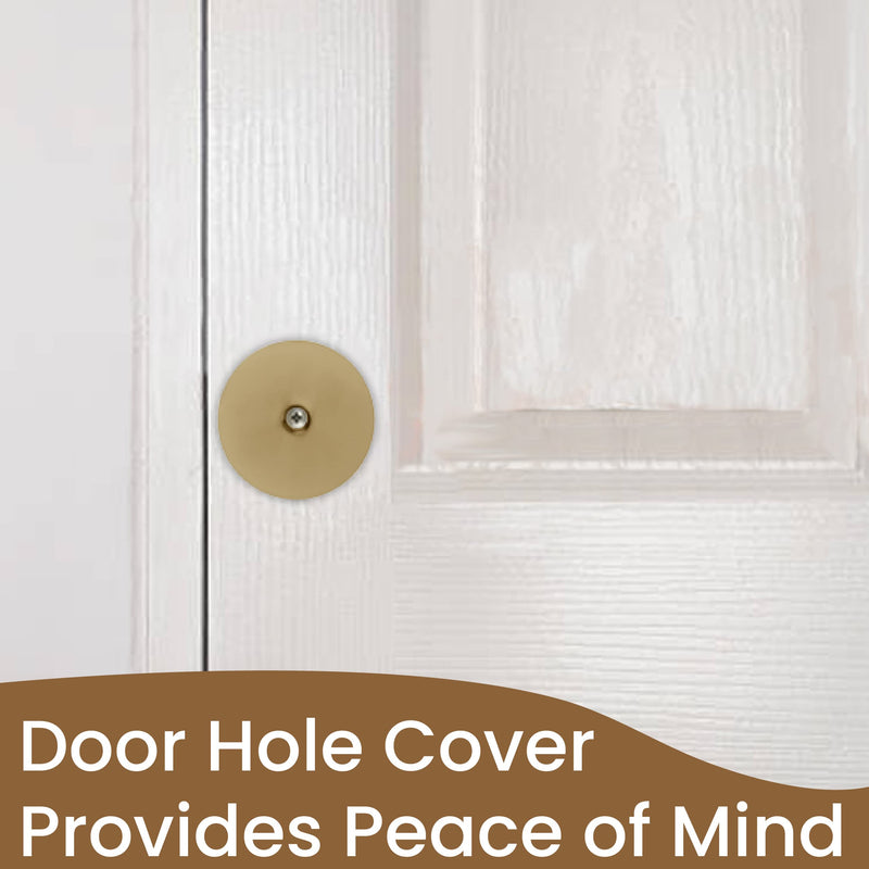 NU-Set 6 x 2171-3 Door Hole Cover Steel Plate Brass Finishing, 6 Pack