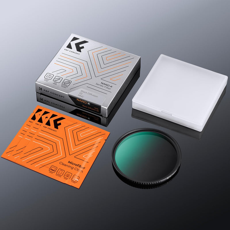 K&F Concept 67mm Black Diffusion 1/2 Filter Mist Cinematic Effect Filter with 18 Multi-Layer Coatings for Video/Vlog/Portrait Photography (K-Series)