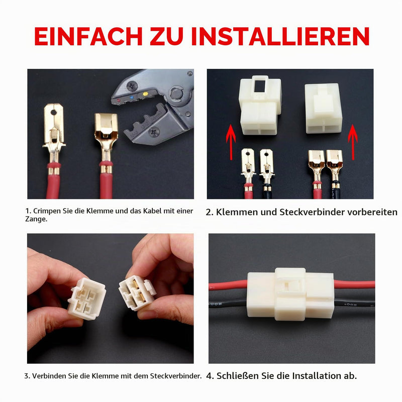 YIXISI 190 Pieces 2 3 4 6 Pin Automotive Electrical Cable Connector Kit, 6.3 mm Pitch Male Female Plug Housing and Pin Header Crimp Cable Clips, for Motorcycle, Bicycle, Car, Boats 2/3/4/6 pin