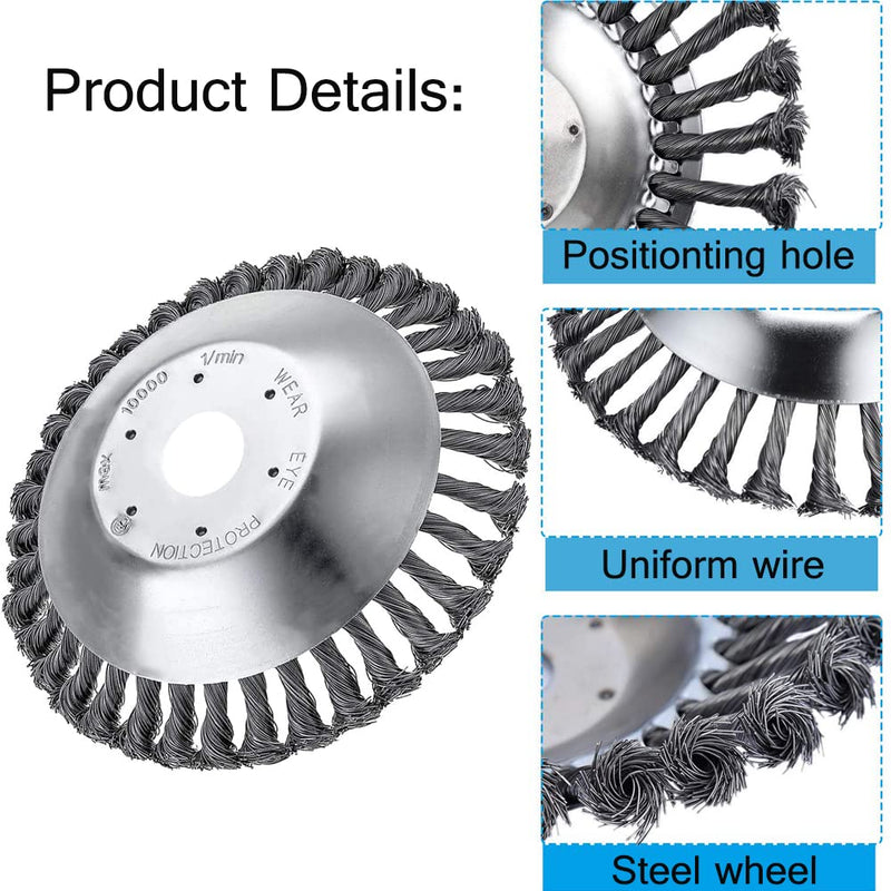 MEZHEN weed brush professional weed brush brush cutter steel wire cutting head cone wire brushes weed joint brush for brush cutter weed trimmer