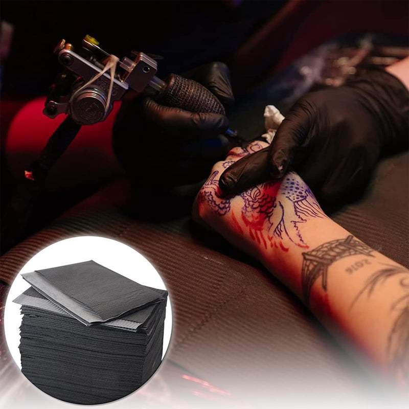 Dental Bibs - PEPAX 35pcs Tattoo Dental Bibs 45.5x33cm 3 Layer Waterproof Tattoo Table Covers Tray Clean Pad Multipurpose Black Tattoo Bibs 35Pcs Black