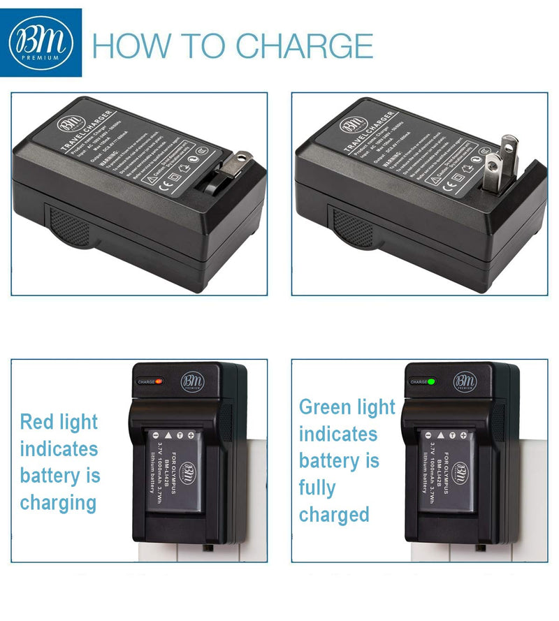 BM Premium LI-42B Battery and Battery Charger for Olympus Stylus 1040, 1050W, 1060, 1070, 1200, 7000, 7010, 7020, 7030, 7040, Tough 3000, TG-310, TG-320, VR310, VR320, VR330 Digital Camera