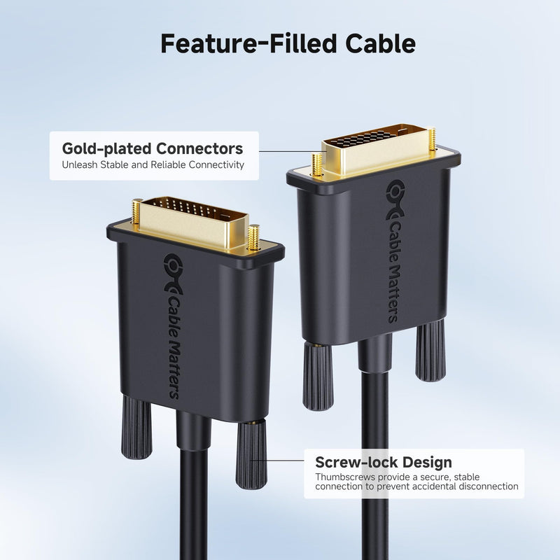 Cable Matters DVI Cable with Ferrites - 25ft, DVI Dual Link Cable 25 Feet