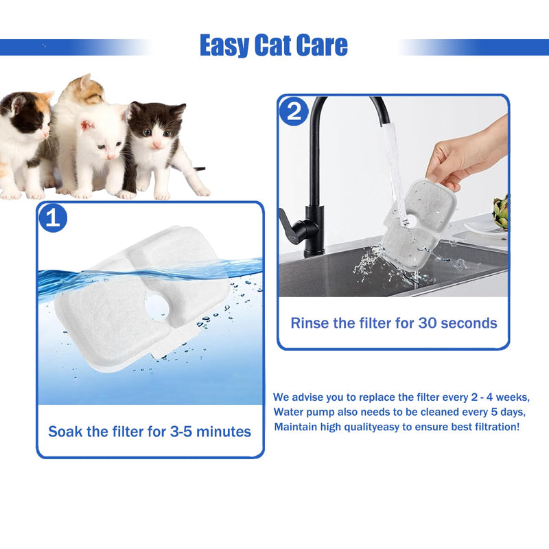 Cat Water Fountain Filter,petlibro filter replacement fit for Pet Fountain PLWF005/PLWF115/PLWF105,Pet Fountain Replacement Filters (White, 24P) White