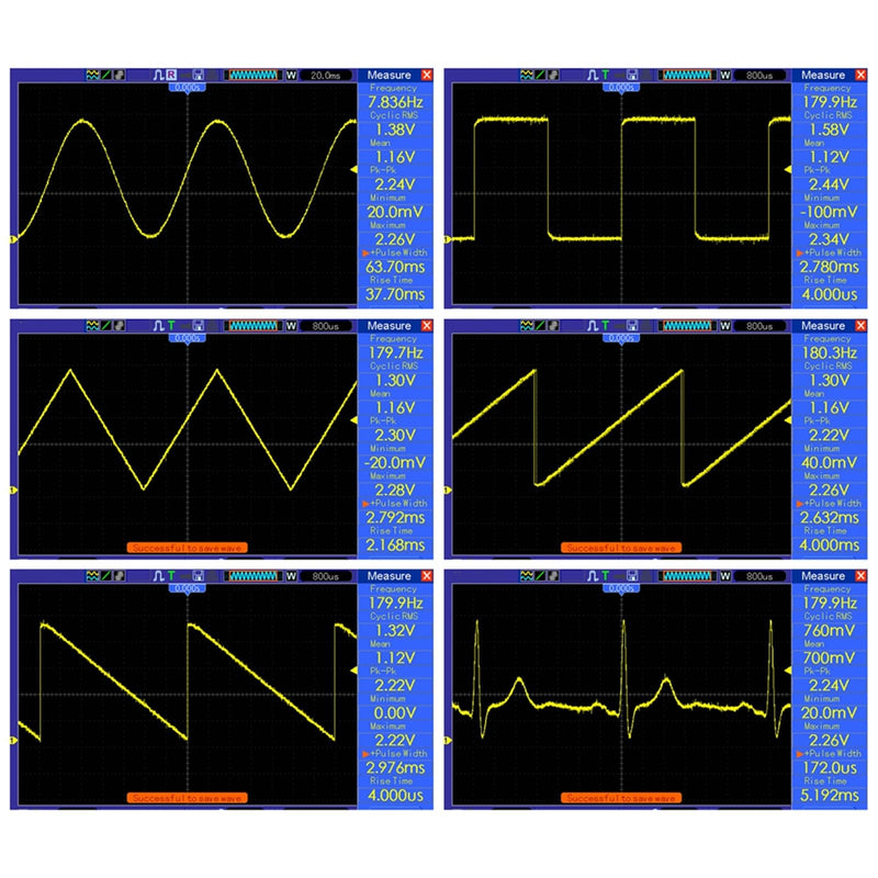 ciciglow 0.001Hz-200KHz DDS Signal Generator, 7.83Hz Resonance Generator with 1.8 Inch TFT Display, Handheld Oscilloscope Supports 13 Waveforms (Battery Version) Batterieversion