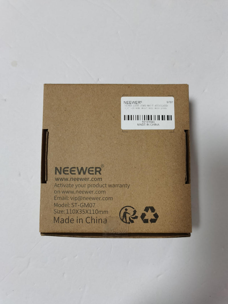 NEEWER 2 Pack Light Stand Mount Adapter with Cold Shoe, 1/4" Screw Mini Ball Head, Reversible Mount Plate for Camera Monitor Ring Light, Fits Flat Head Light Stand/Boom arm/C Stand, Max Load 22lb/10kg