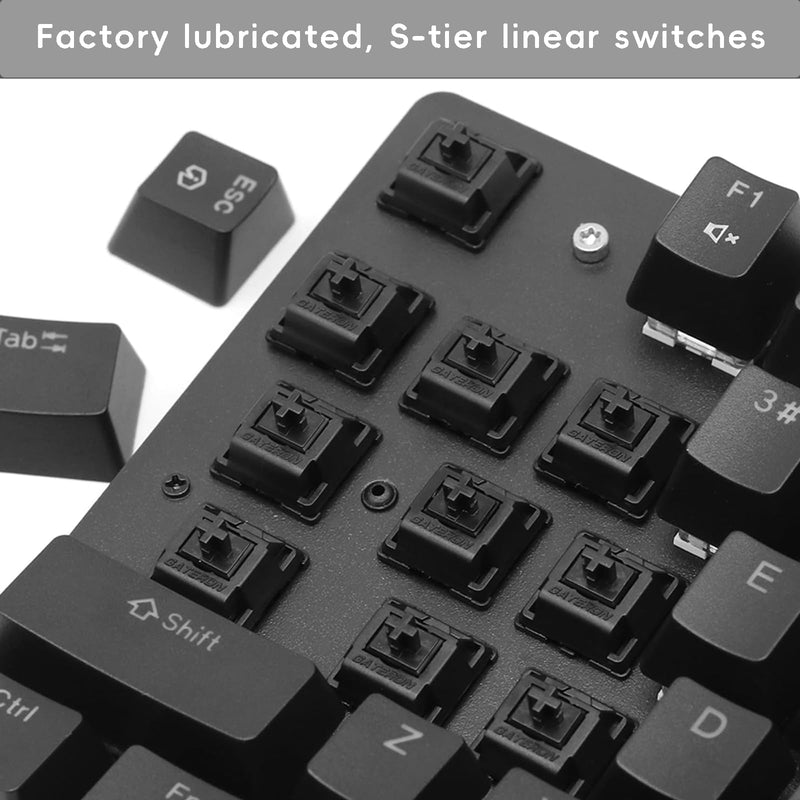 Gateron Oil King V2 Pre Lubed 5pin Linear Switches for Mechanical Keyboard (72 PCS, Oil King) 72Pcs