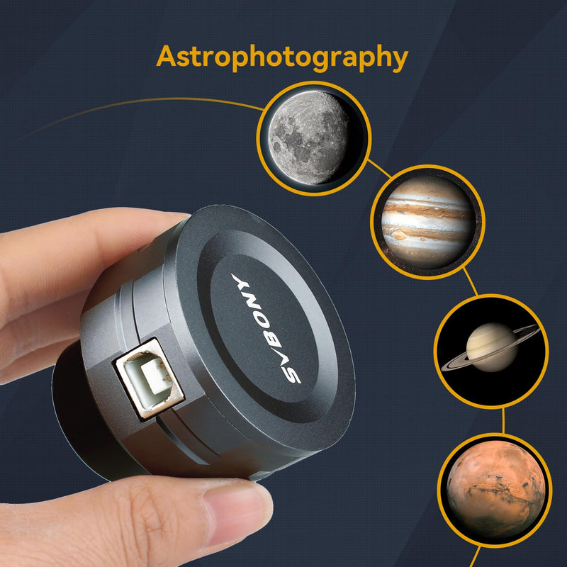 SVBONY SV105 Telescope Camera, 1.25 inch IMX307 CMOS Color Electronic Telescope Eyepiece, Planetary Camera for Telescope, Suitable for Astrophotography Beginners