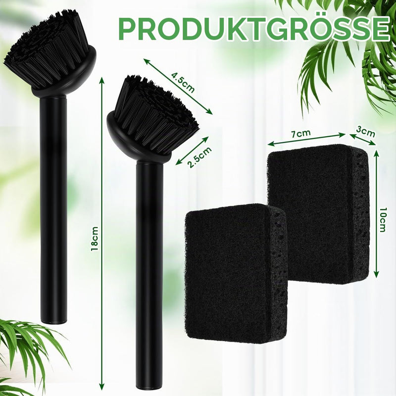 Cup Brush Set with Stainless Steel Handle, Dish Brush Set with Dishwashing Sponge, Kitchen Brush with Stainless Steel Handle, Dish Brush Set, Kitchen Washing Up Brush Cleaning Brush