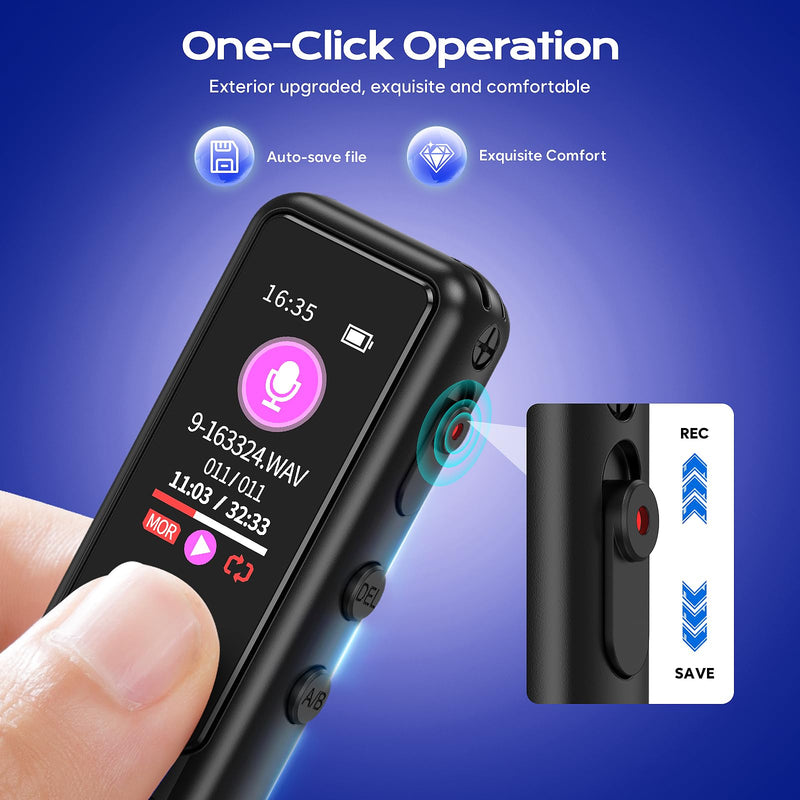 64GB Voice Recorder - Upgraded Digital Voice Activated Recorder with AI Noise Reduction Technology, Dictaphone Tape Recorder Device with Playback for Lectures Meetings/Classes/Interview 64GB