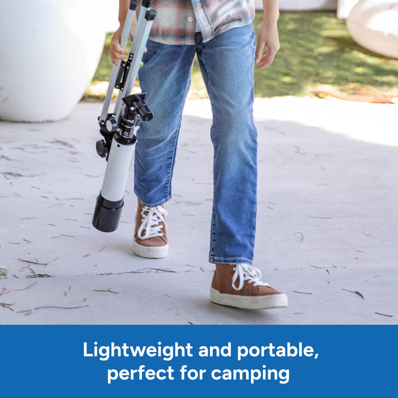 Educational Insights GeoSafari Vega 360 Telescope - 50 mm Beginner Telescope for Kids 8-12, Refractor Telescopes, Astronomical Telescopes for Stargazing, Includes Two Eyepieces and Tripod