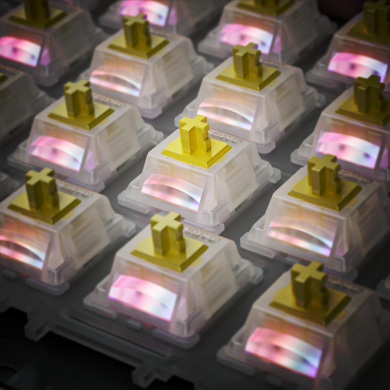GATERON Milky Yellow Pro V3 Keyboard Switches, Pre-lubed Linear 5 pin for All MX Mechanical Keyboard (90PCS) 90pcs