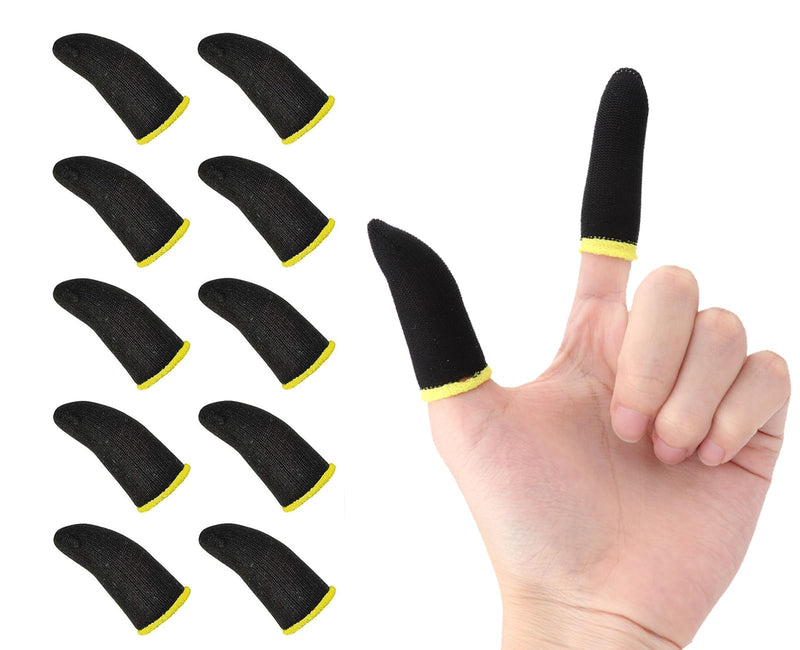 GENDA PUBG Mobile Phone Finger Sleeves for Gaming | Anti-Sweat Breathable Finger Sleeve Gloves for Gaming | Thumb Sleeves Mobile Gaming | Gamer Gloves | Pack of 10 (Yellow) (D-Blue) D-BLUE
