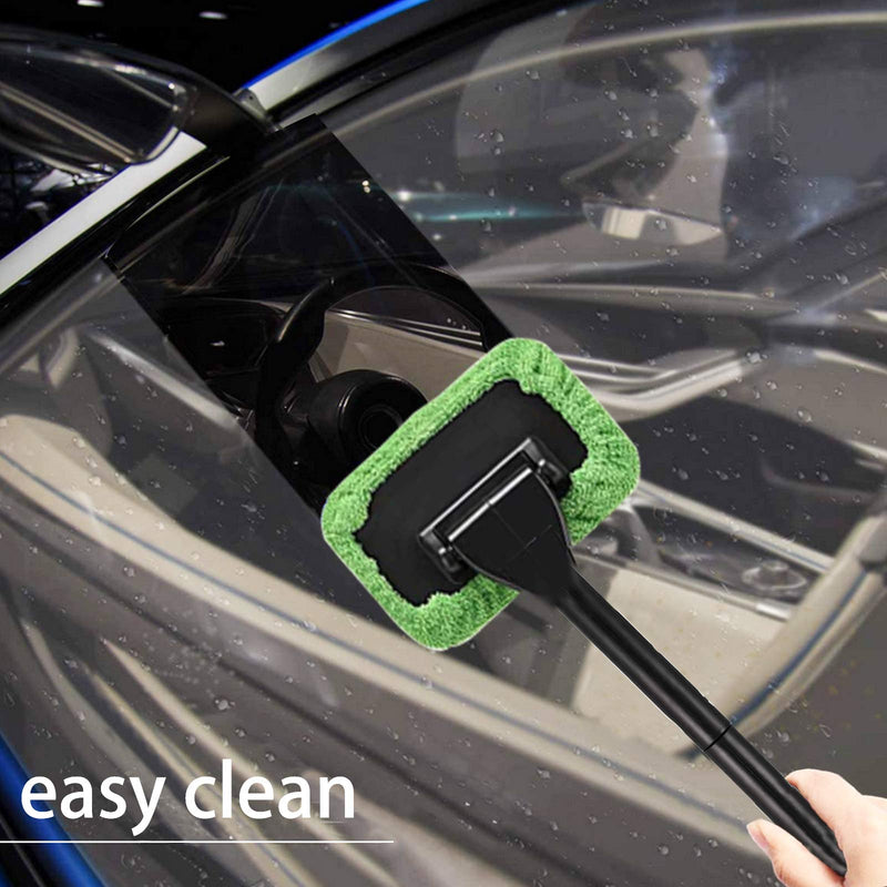 XINXIYAN Car Window Cleaner,Windshield Cleaner Tool Inside 19 Inch (Green-Rectangle)