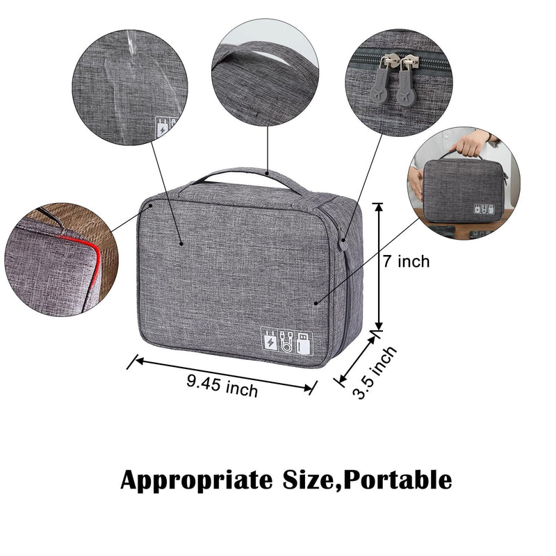Organizer Bag Big Case Cable Electronic Devices Travel Pouch USB Charger Accessories Mouse Phone USB Cable SD Power Bank Earphone Sky Blue