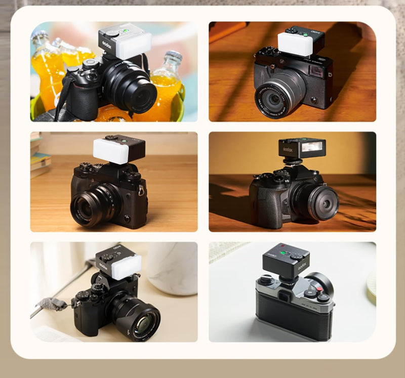 Godox iM30 Mini Flash Camera Flash with Diffuser, GN 15,7 Power Levels,CCT 6500K±200K,Manual Flash Speedlite for Canon/Sony zv1/Sony zve10 /Ricoh gr3/Nikon/Fuji f1-230 Full-Power Flashes/3.6S Recycle