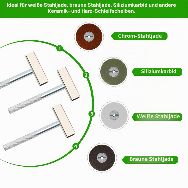 4 Pcs Sharpening Stone Dresser Diamond Grinding Wheel Straightener for Grinding Deburring Discs 45x10mm Head