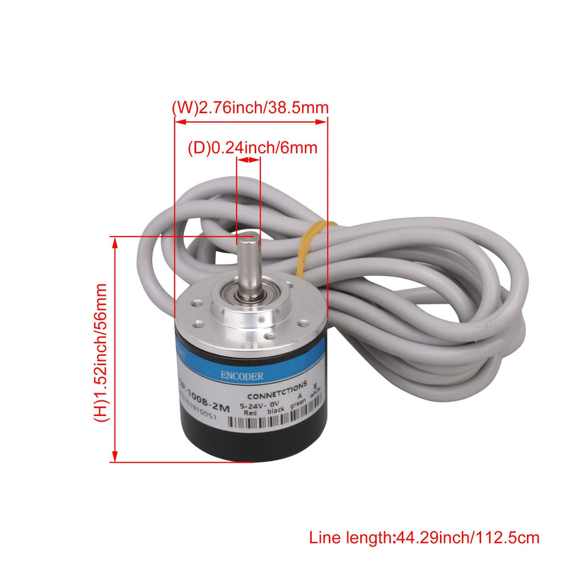 BQLZR 6mm Shaft 100P/R Incremental Rotary Encoder for NPN Open Collector Output Type