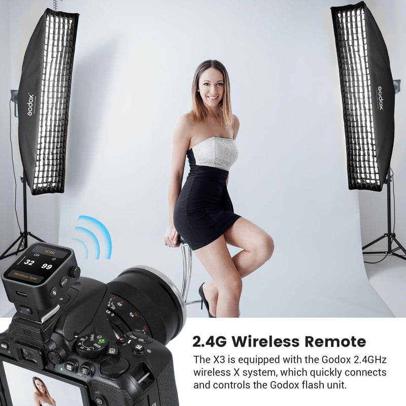 Godox X3-S Touchscreen TTL Wireless Flash Trigger for Sony Camera, 1/8000s HSS TTL TCM Function, Built-in Battery USB-C Charge Flash Transmitter Compatible with Sony A7IV A7C A7M3 A7R A7RIII