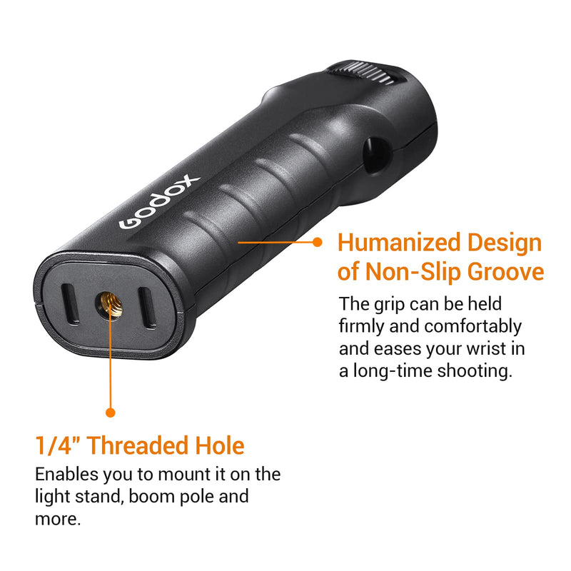 Godox FG-100 Flash Grip, Portable Bracket Handle with 1/4" Screw Speedlite Holder, Compatible for Godox AD300 Pro/AD200 Pro/AD200 Pro II/AD200/AD100Pro and Other Outdoor Flash/LED Light