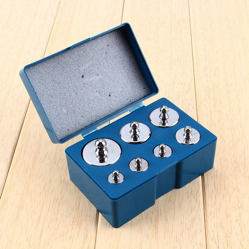 Calibration weight package, 7 pieces/set calibration weight kit jewelry 500g total weight, with plastic storage case and tweezers