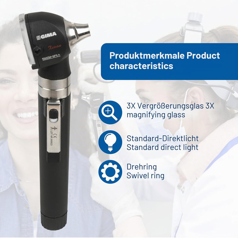GIMA 31524 Otoscope 2.5V Xenon Halogen Light Pouch Single