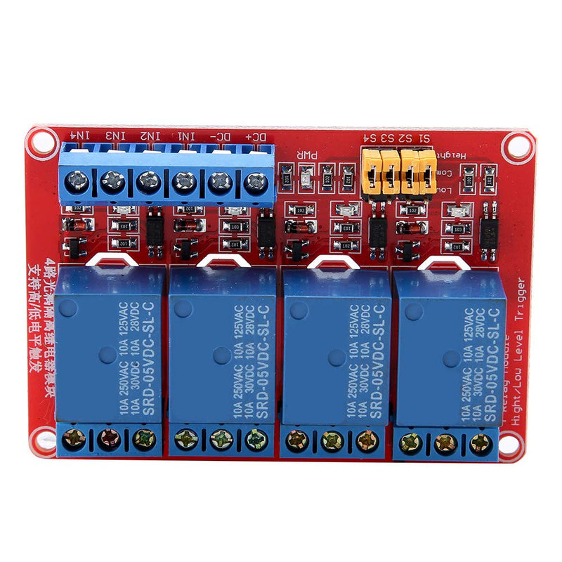 Keenso 4 Channel Relay Module Relay Card with Optocoupler Low Trigger Expansion Card for 5V/12V/24V (12v)